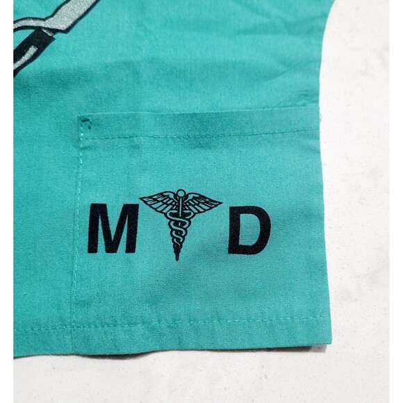 12M Unisex Doctor in Training Green Scrubs Halloween Dress up Made Int The USA - Picture 5 of 7